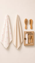 Baby Wendedecke Set mit Pflegekämmen Schleife
