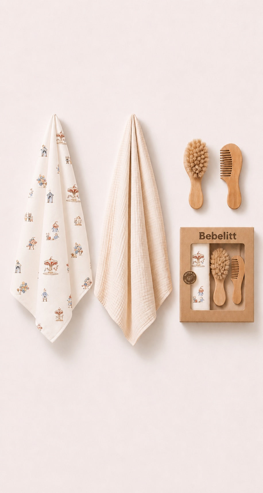 Baby Wendedecke Set mit Pflegekämmen Carneval