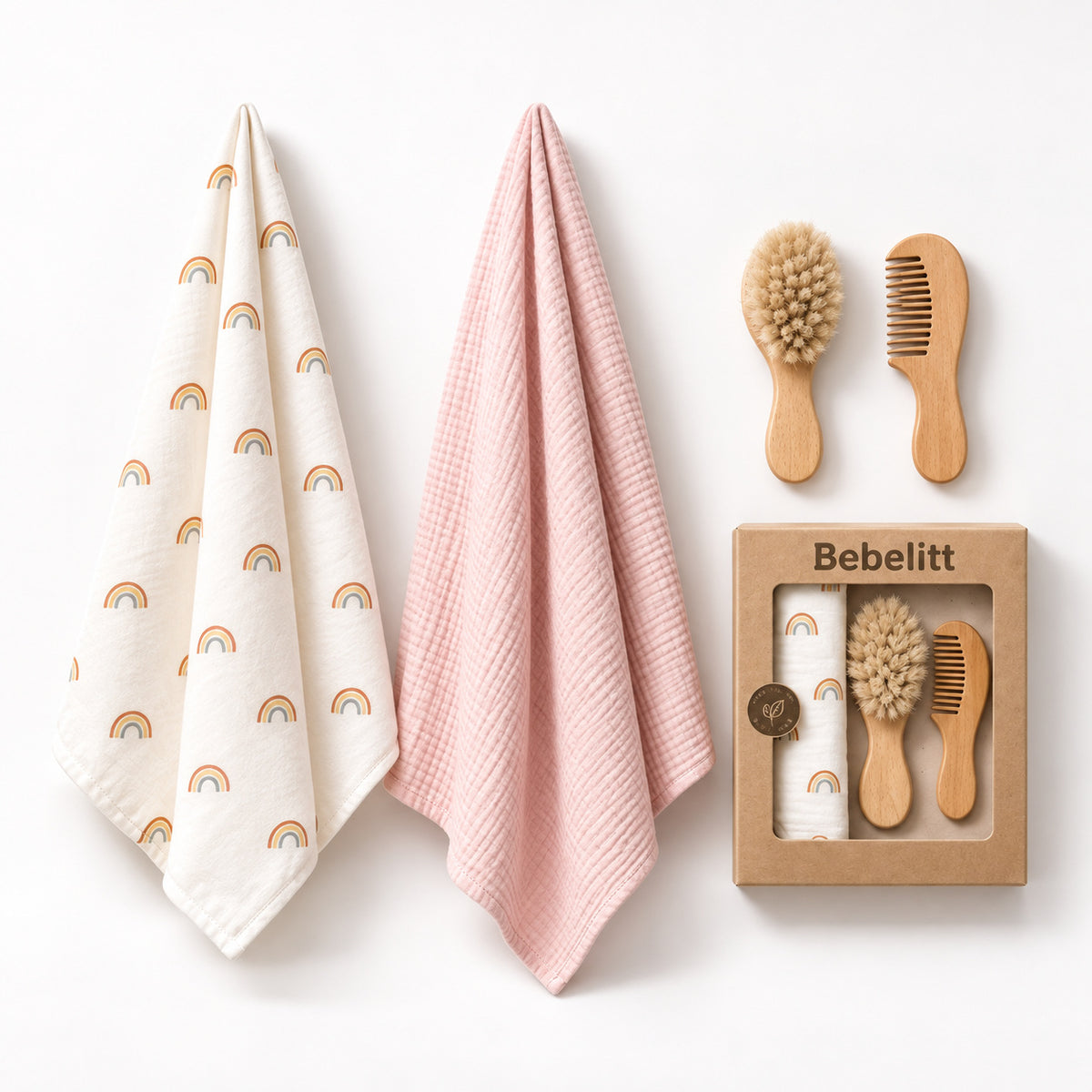 Geschenkbox Musselin Set Regenbogen Rosa – Produkt
