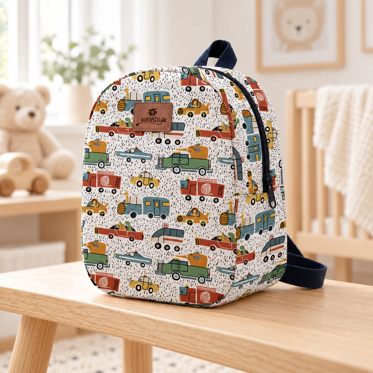 Kinderrucksack Tiere und Autos – Kinderzimmer