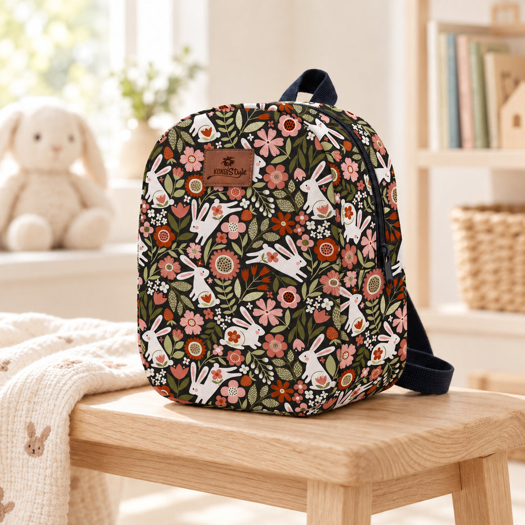 Kinderrucksack Blumen und Hasen – Kinderzimmer