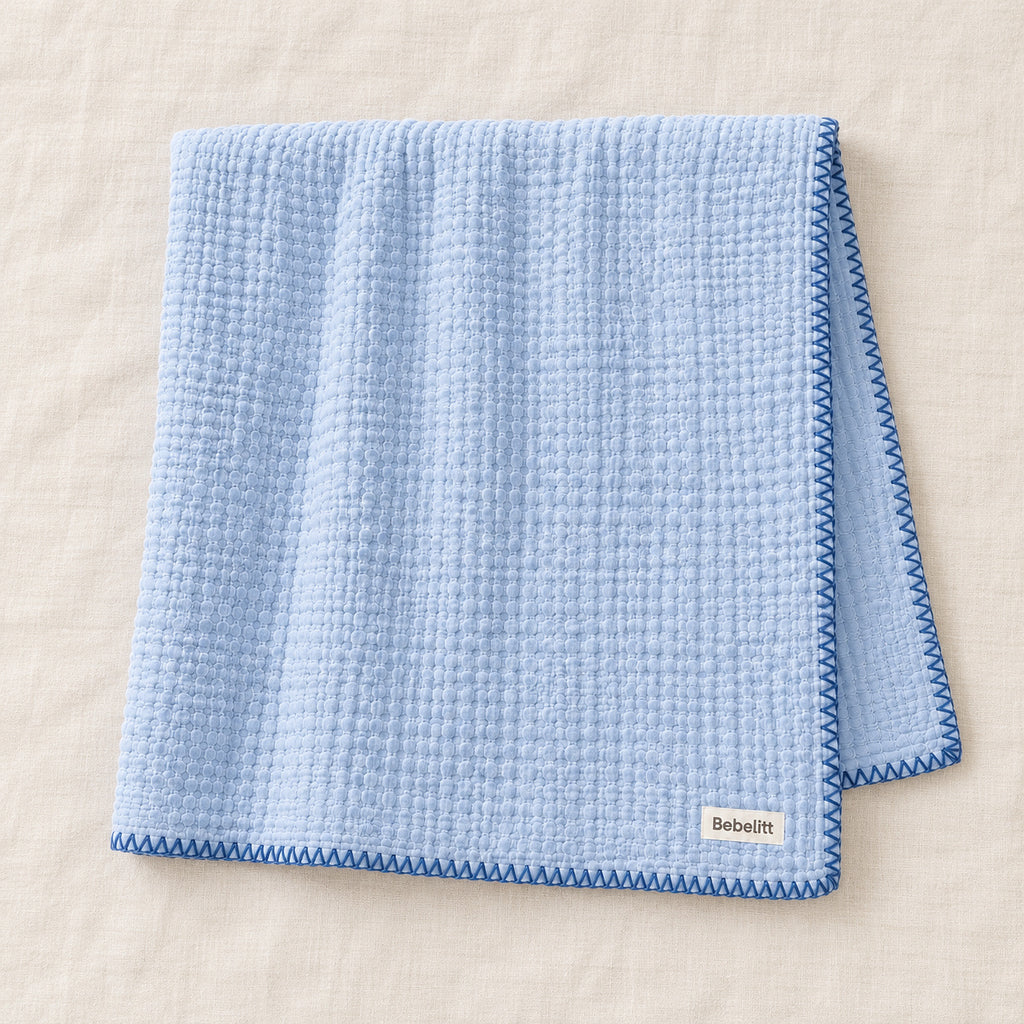 Babydecke Blau – Flatlay