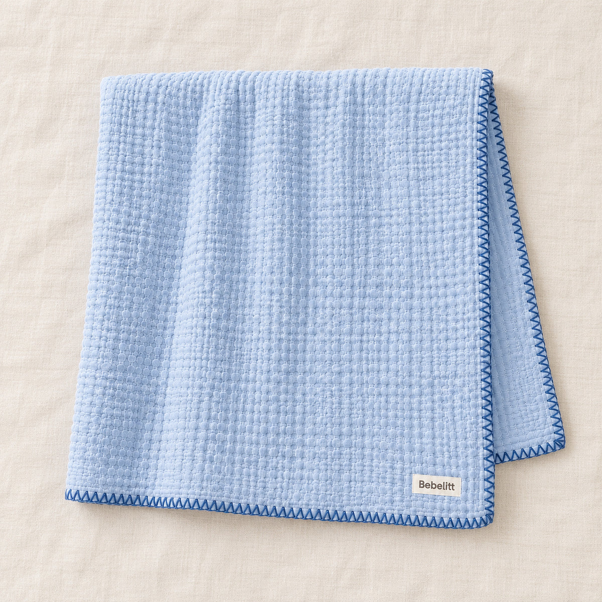 Babydecke Blau – Flatlay