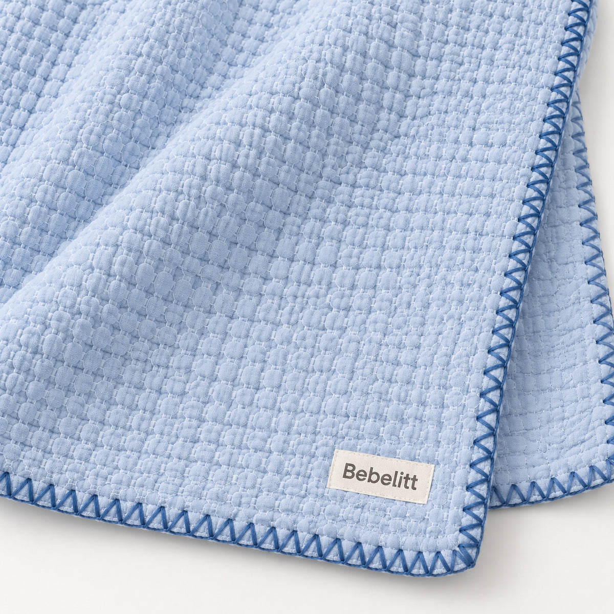 Babydecke Blau – Detail