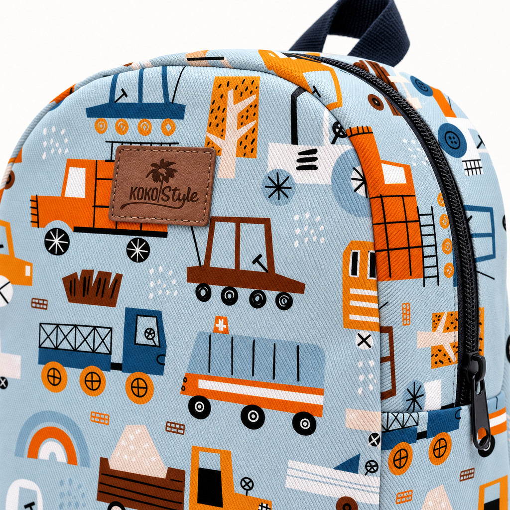 Kinderrucksack Fahrzeuge – Detail