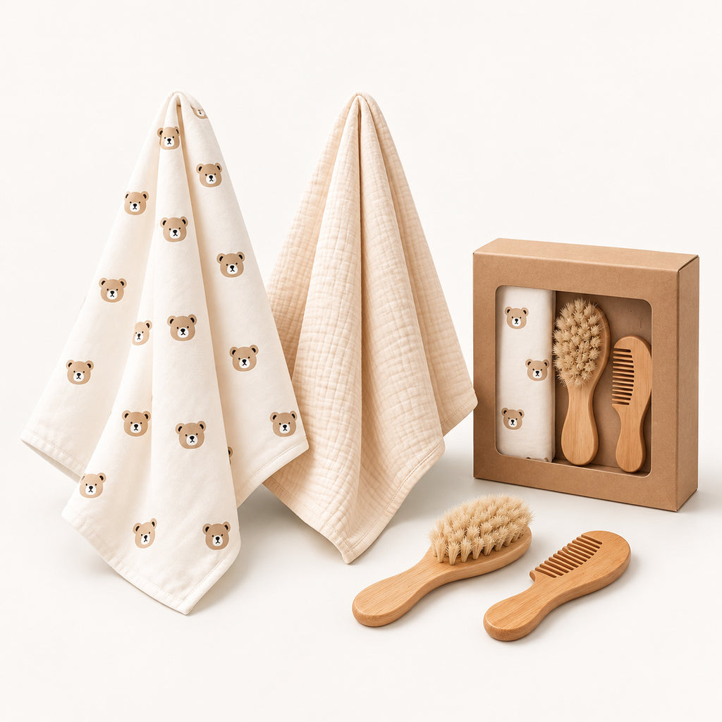 Geschenkbox Musselin Set Bär Beige – Produkt