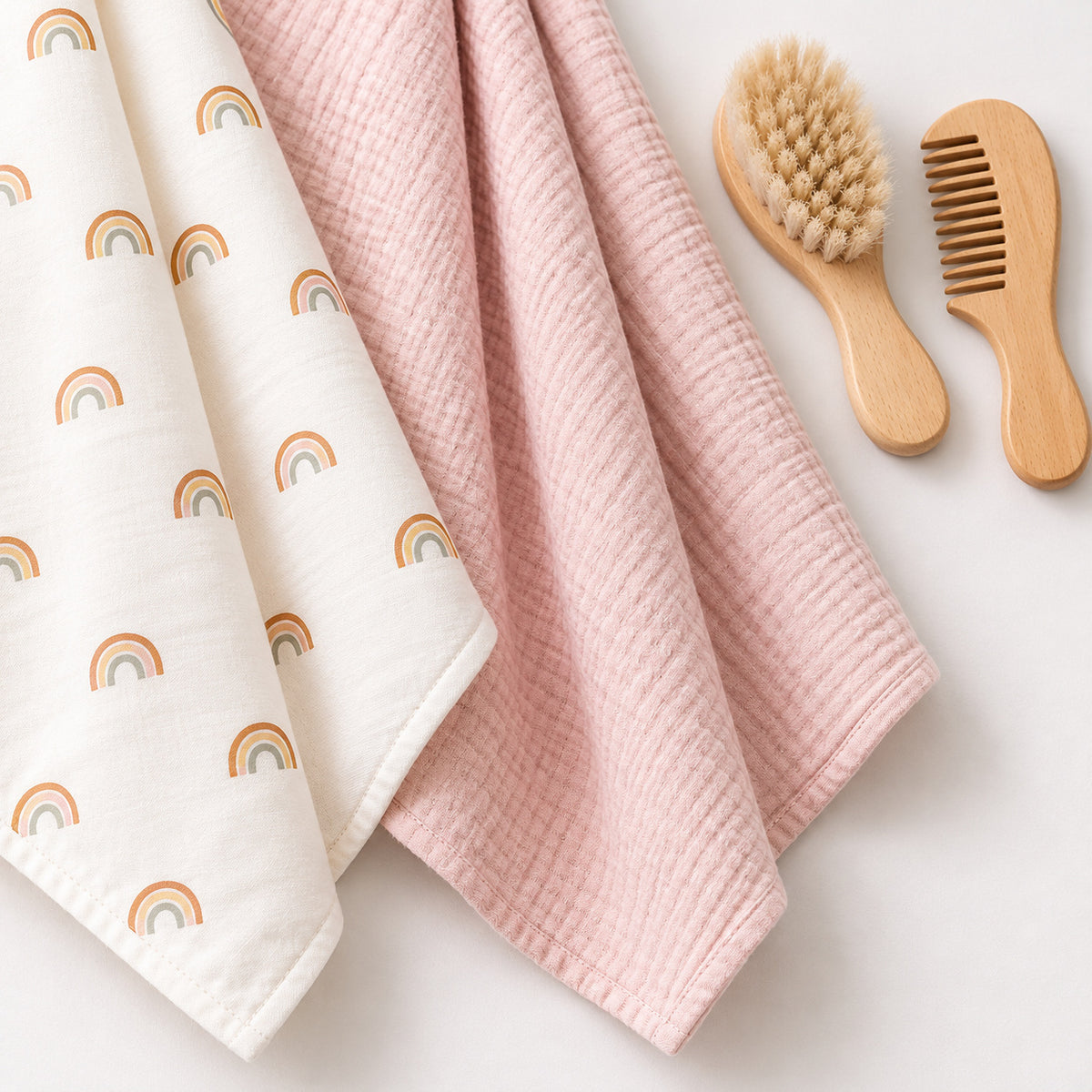 Geschenkbox Musselin Set Regenbogen Rosa – Detail